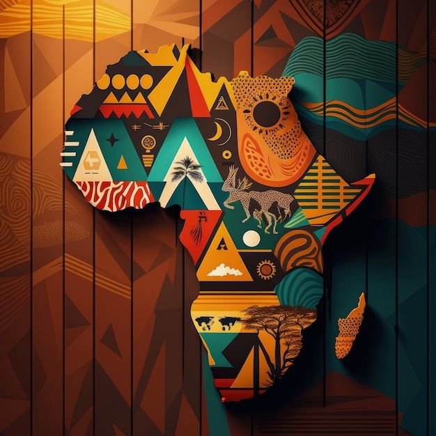Map of Africa showcasing African cultural and artistic heritage